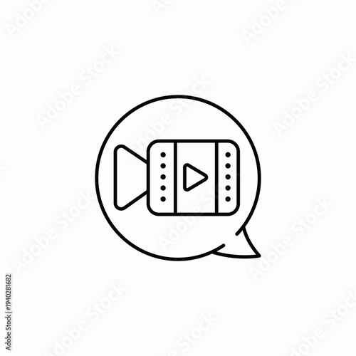 video message bubble icon sign vector