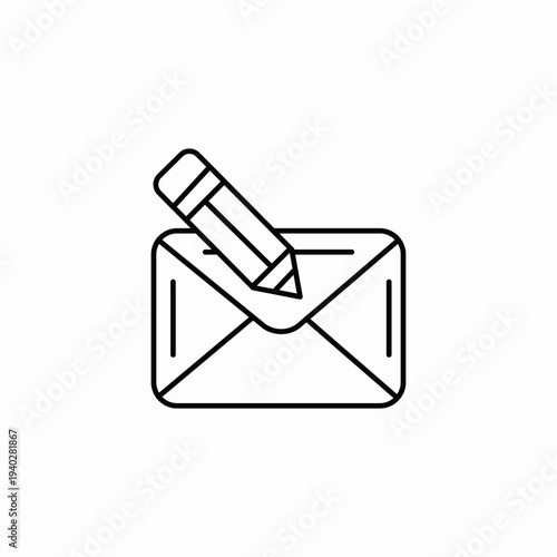 writing pencil on envelope icon sign vector