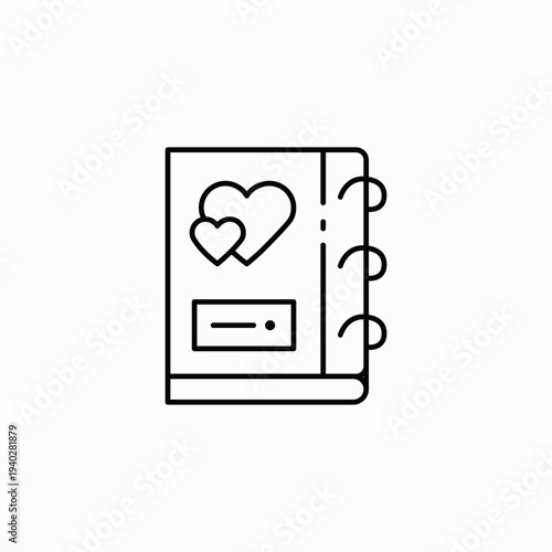 wedding planner book icon sign vector