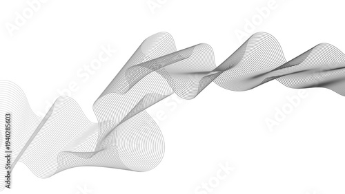 Abstract backdrop with grey wave gradient lines