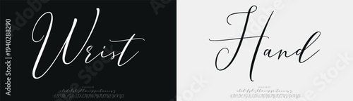 Wrist Hand, Script elegant alphabet beauty logo font. Classic beautiful Modern luxury Serif Letter Minimal Fashion. Typography decoration logotype fonts, wedding, logos. vector illustration
