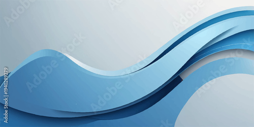 Abstract blue wave background with flowing lines