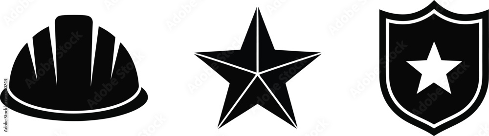Fototapeta premium Military insignia and emblems set featuring distinctive logos