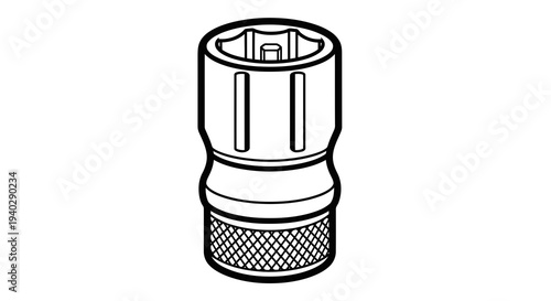 A detailed illustration of a socket adapter for tools.