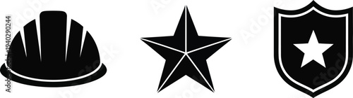 Military insignia and emblems set featuring distinctive logos