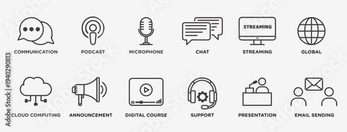 Communication vecor icon set. Stock vector illustrator. EPS 10