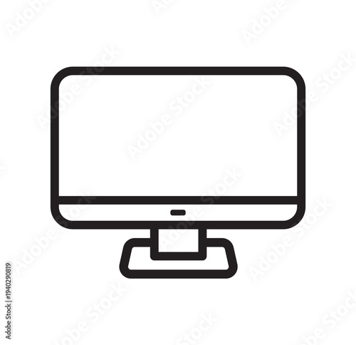 Computer icon set in outlined style.