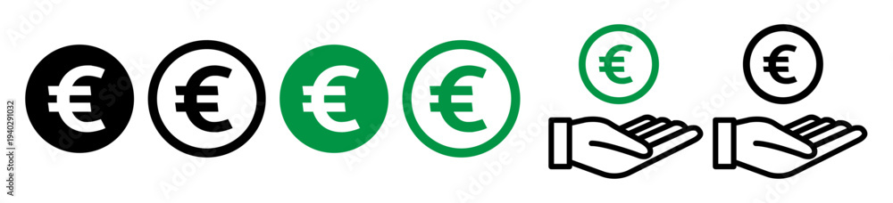 Obraz premium euro sign icon. euro currency png coin. money price symbol. cash payment sign logo. europe eur currency on transparent background- stock vector