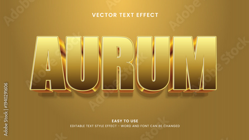 aurum editable text effect 3d vector