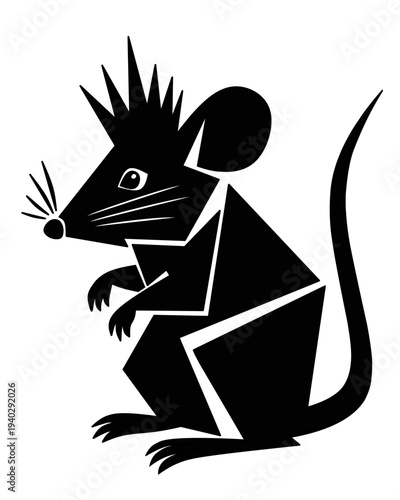 Silueta roedor punk.