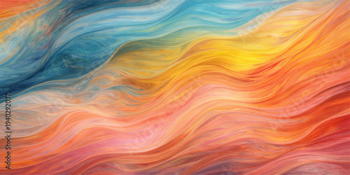 Abstract colorful background with flowing rainbow waves bright light energy and smooth curved lines on a vibrant textured backdrop