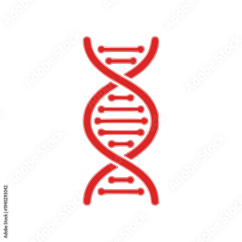 Minimal DNA helix icon in clean flat SVG style. Simple scientific symbol suitable for healthcare research, biotechnology graphics, and medical education materials.