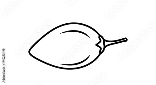 A simple line drawing of a lemon or a similar fruit on a white background.
