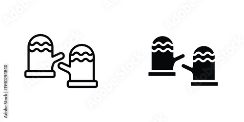 Gloves icon in doodles flat and line stroke pack