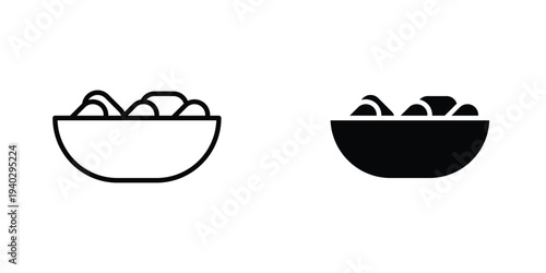 Islamic food date icon in doodles flat and line stroke pack
