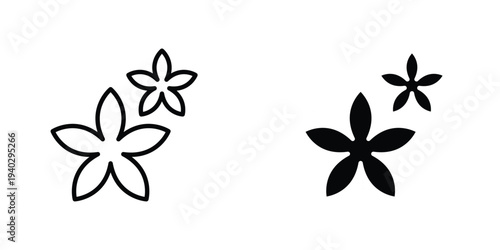 Jasmine icon in doodles flat and line stroke pack