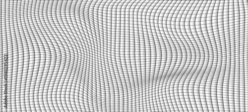 Abstract art geometric background with vertical lines. Optical illusion with waves and transitions.