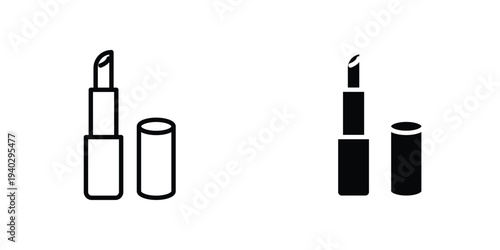 Lipstick icon in doodles flat and line stroke pack