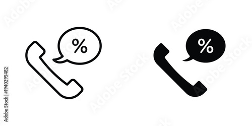 Loan call icon in doodles flat and line stroke pack
