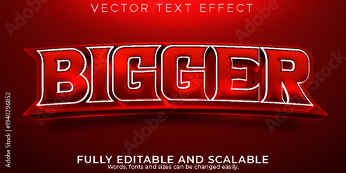 A premium editable text effect in a bold red vector style