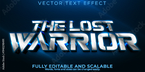 A premium vector text effect with a fully editable and scalable 'The Lost Warrior' style