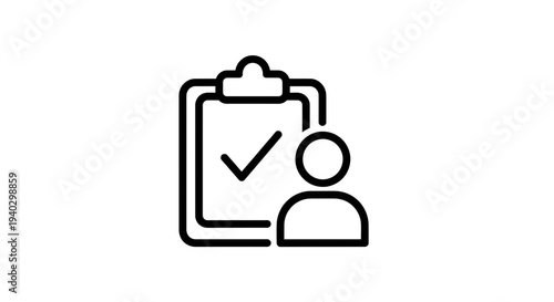 Checklist icon with person symbol, representing task completion and personal achievement.