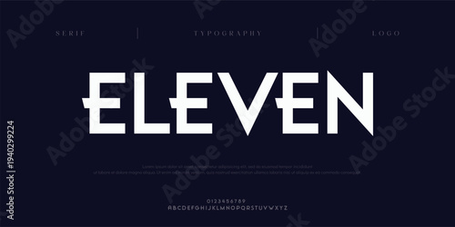 Eleven, Creative digital abstract modern urban alphabet fonts. Typography simple sport, technology or fashion digital futuristic creative logo font. vector illustration
