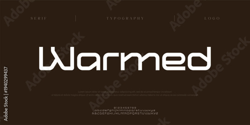 Warmed, Creative digital technology Modern Logo Sport Italic Alphabet Font. Typography abstract italic Futurebold fonts, sport, movie brand and logos. vector illustration
