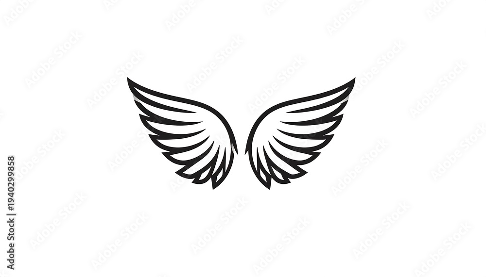 Fototapeta premium Elegant Wings Illustration - Symbol of Freedom, Flight, and Inspiration.