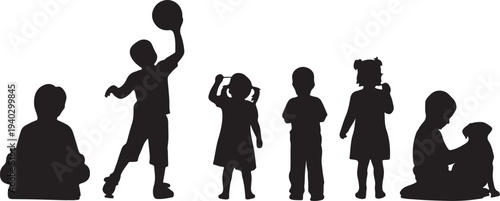 Children Svg, Kids Svg, Boys Svg, Girls Svg, Siblings Svg, Children Silhouette Svg, School Children svg, Cut File Cricut, Silhouette, Svg Files for Cricut