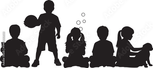 Children Svg, Kids Svg, Boys Svg, Girls Svg, Siblings Svg, Children Silhouette Svg, School Children svg, Cut File Cricut, Silhouette, Svg Files for Cricut