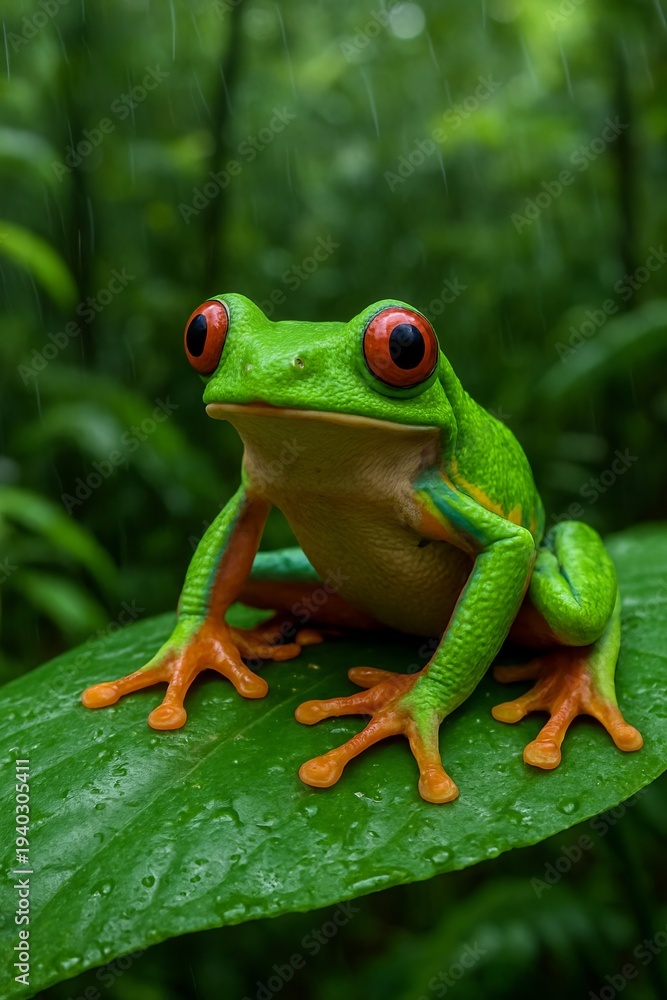 Naklejka premium Title Rainforest Frog