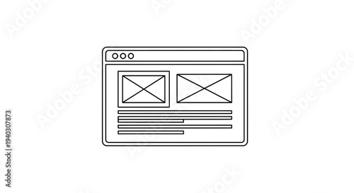 Web Page Wireframe Design: Layout, Content Structure, and User Interface Sketch