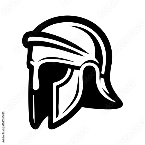 Logo casco legionario romano. Icono con casco romano