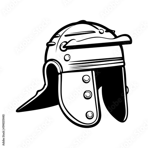 Logo casco legionario romano. Icono con casco romano