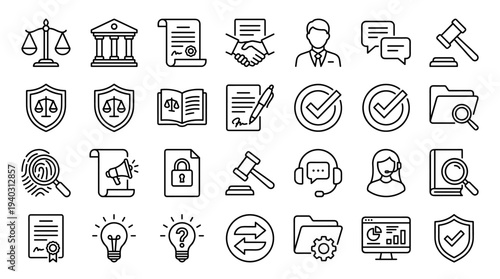 Set of  law and security icons vector