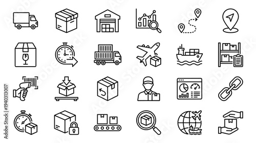 Set of  logistics and shipping icons vector