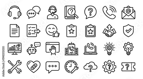 Set of customer service icons vector