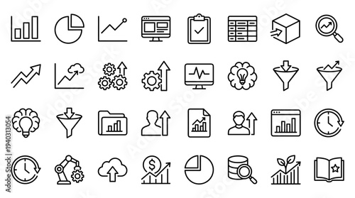 Set of  business and finance icons vector