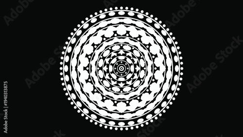 Ornate circular mandala medallion graphic element ideal for yoga studio branding meditation poster art and spiritual book cover designs