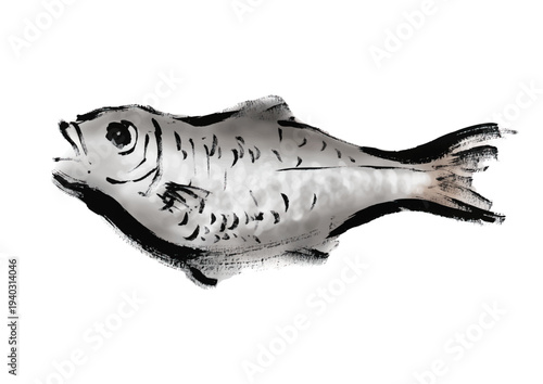 クロムツの和風筆書きイラスト