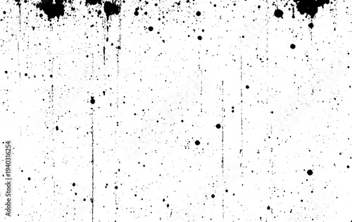Black grainy texture isolated on white background. Dust overlay. Dark noise granules. Vector design element. 