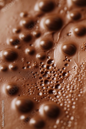 Macro close-up of aerated ilk chocolate with visibleair bubbles. Sweet porous exture, creamy and delicios, perfect for dessert pacaging, advertising, and cofectionery design
