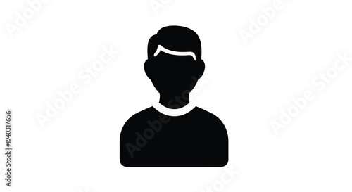 Simple black icon of a man s head and shoulders silhouette