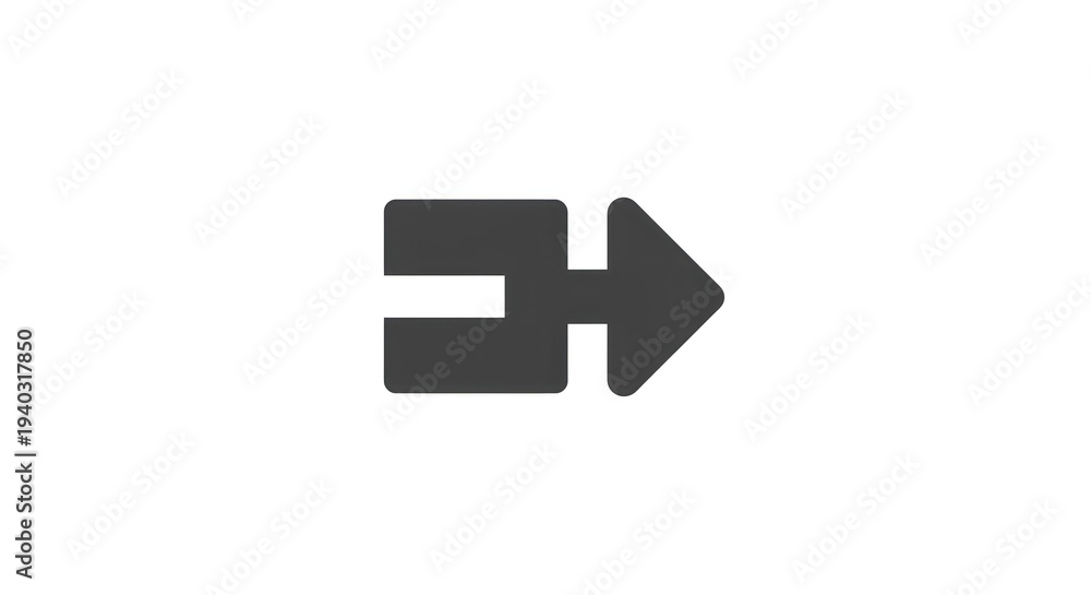 Fototapeta premium Black arrow icon pointing right symbol.