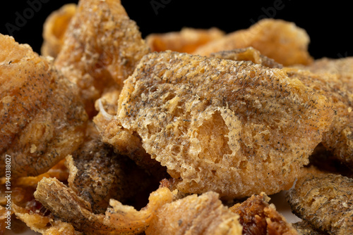 Crispy fried boneless gourami fish fillets pieces. Thai food