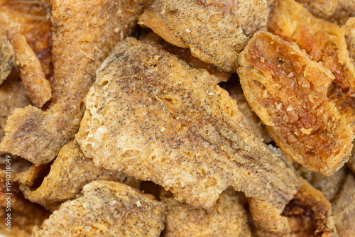 Crispy fried boneless gourami fish fillets pieces. Thai food