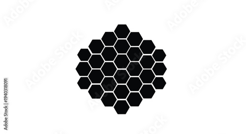 Arrangement of black hexagons on a white background a striking silhouette
