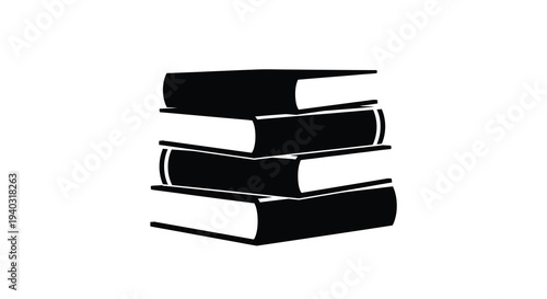 A stack of books with contrasting dark and light areas silhouette