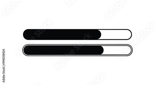 Two loading bars with partial completion shown as a silhouette